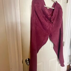 Adore me velvet sherpa pants 2X womens burgundy euc